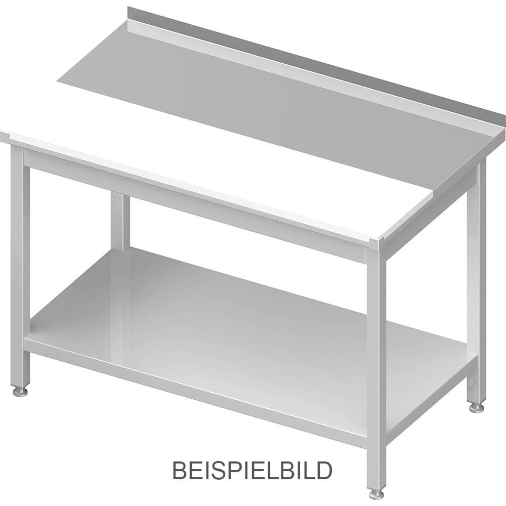 Illustration du produit: Table de travail Stalgast avec fond, 800 x 600 x 850 mm, avec plaque de découpe en PE encastrée, sans rebord, soudée