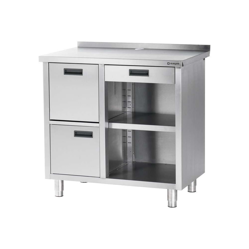 Illustration du produit: Table de travail Stalgast pour machine à café, avec rebord, 1 000 x 700 x 1 000 mm (L x P x H)