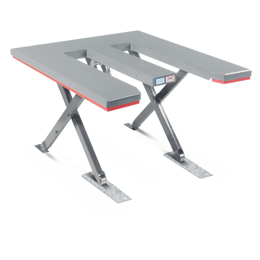 N° de l'image du produit 4 : Table élévatrice à ciseaux plats FLEXLIFT, en forme de E, capacité de charge 600 kg, plate-forme de 1 350 x 1 150 mm, 230 V