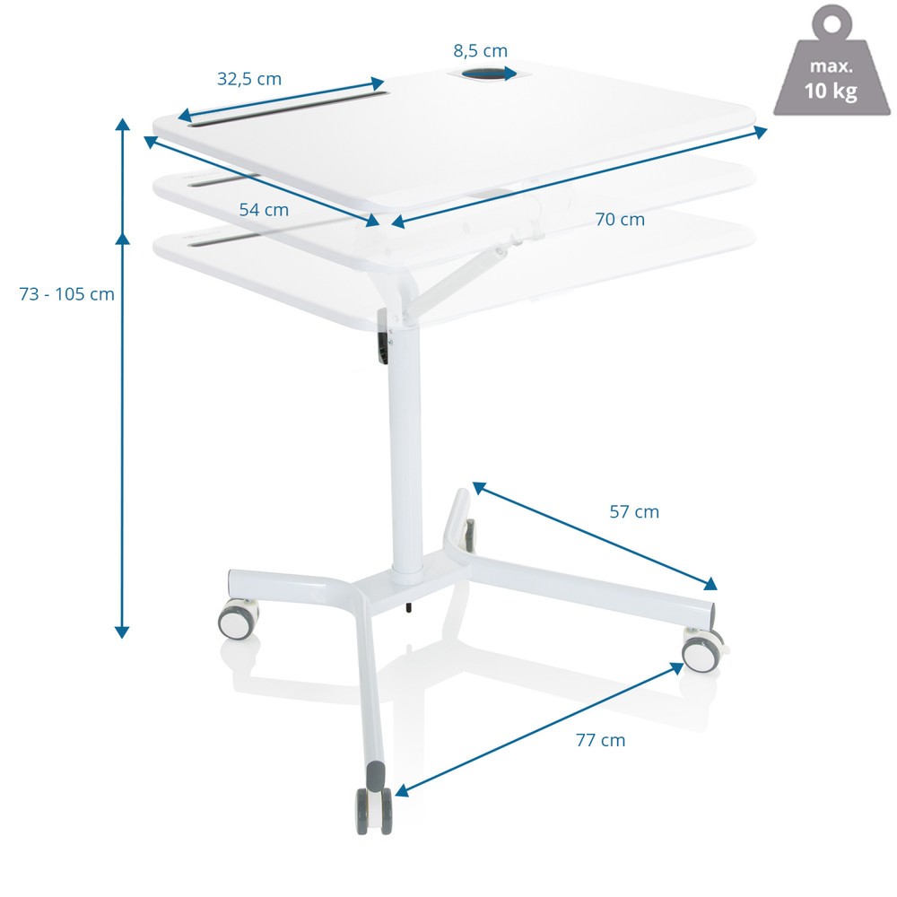 N° de l'image du produit 5 : Table assis/debout hjh OFFICE STAND VM-SU I, blanc