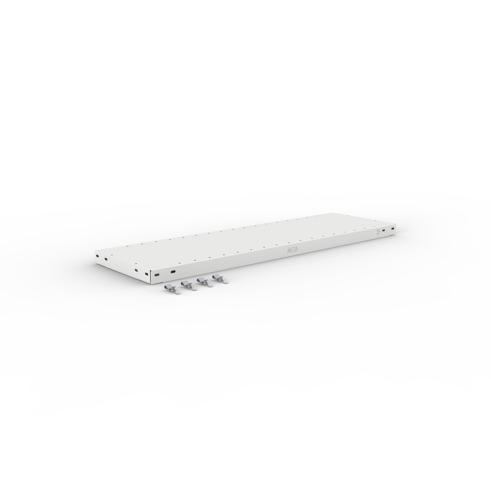 N° de l'image du produit 2 : Tablette pour rayonnage à tablettes META système enfichable, FL, 150 kg, gris clair, l x P 1 000 x 300 mm