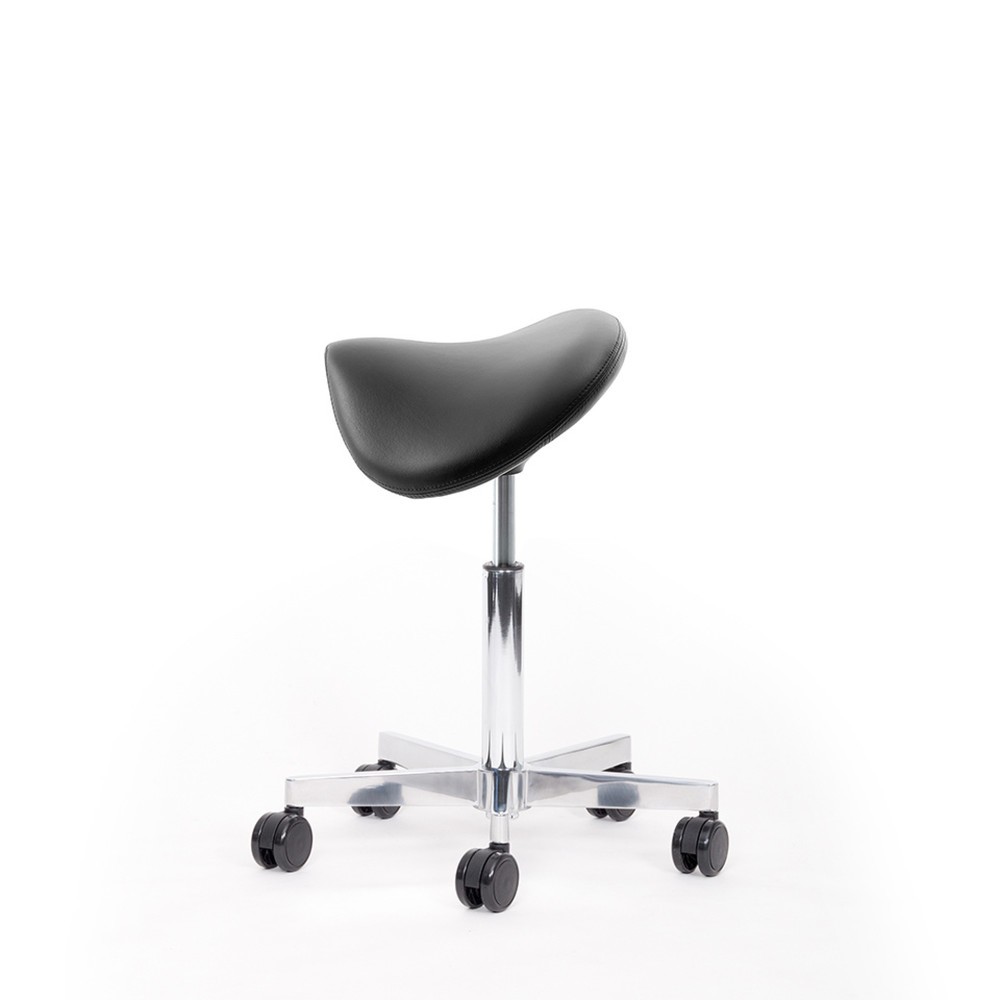 N° de l'image du produit 2 : Tabouret à roulettes avec siège-selle lento sella SL10, similicuir Skai®, noir