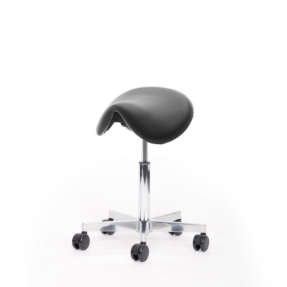 N° de l'image du produit 3 : Tabouret à roulettes avec siège-selle lento sella SL10, similicuir Skai®, noir