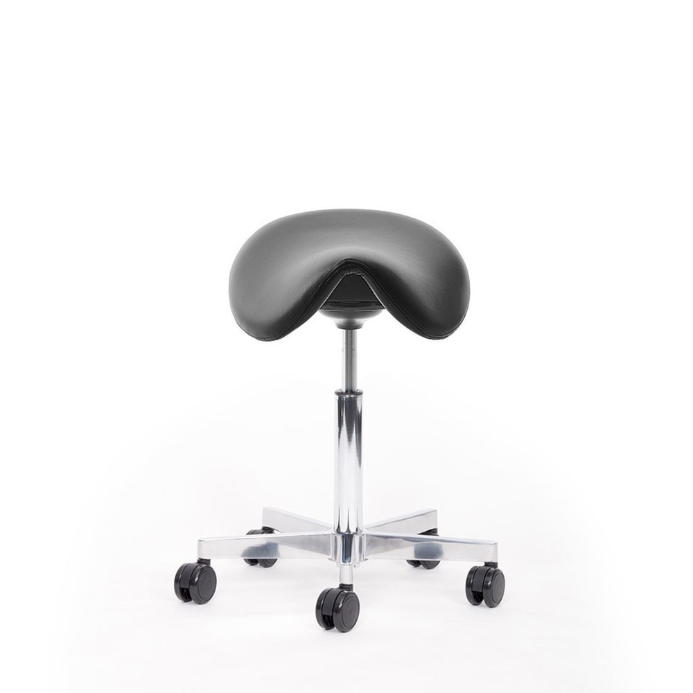 N° de l'image du produit 4 : Tabouret à roulettes avec siège-selle lento sella SL10, similicuir Skai®, noir