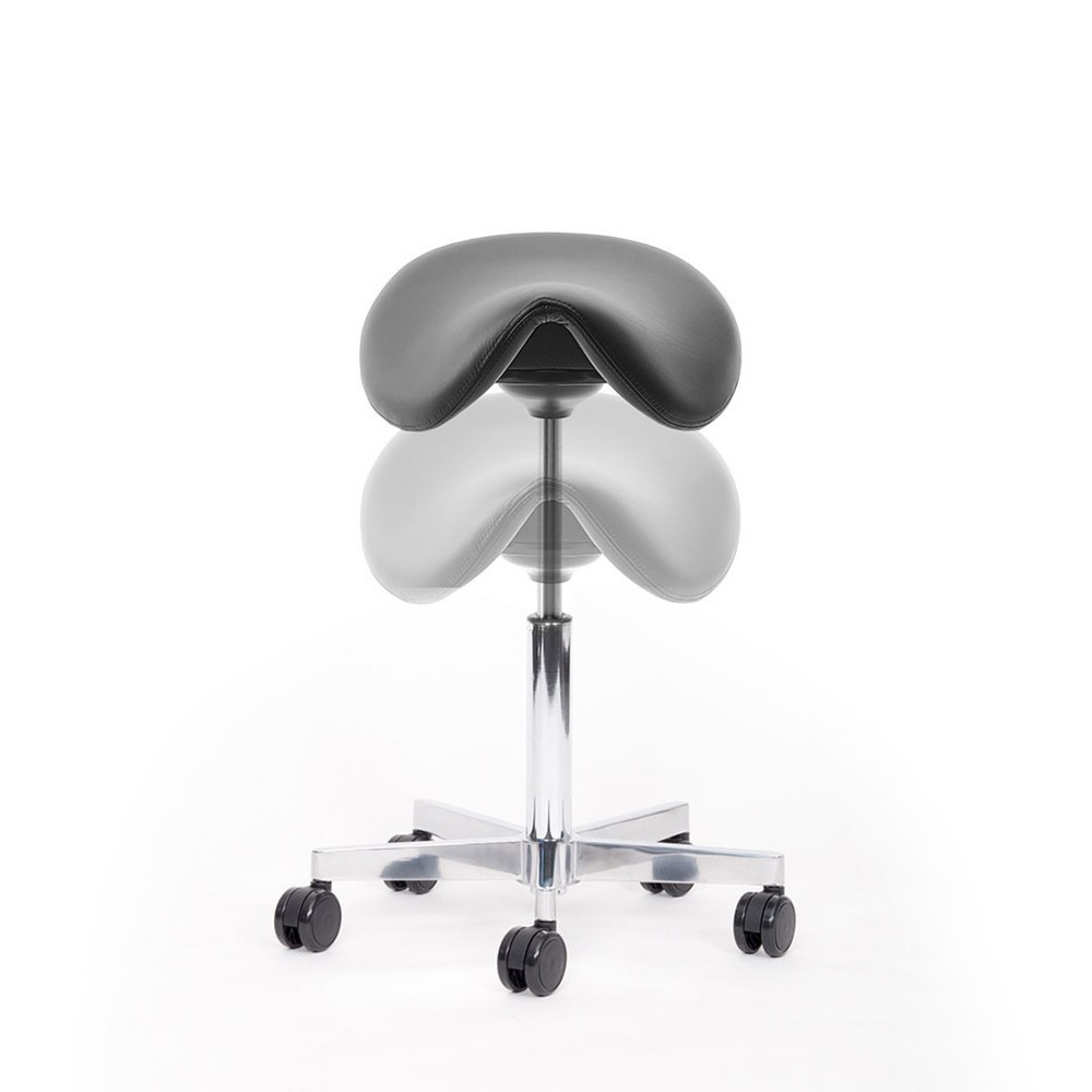 N° de l'image du produit 5 : Tabouret à roulettes avec siège-selle lento sella SL10, similicuir Skai®, noir