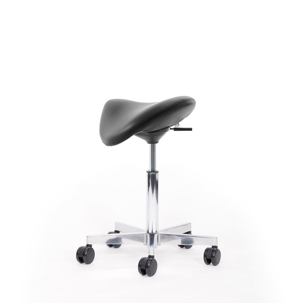 N° de l'image du produit 6 : Tabouret à roulettes avec siège-selle lento sella SL10, similicuir Skai®, noir