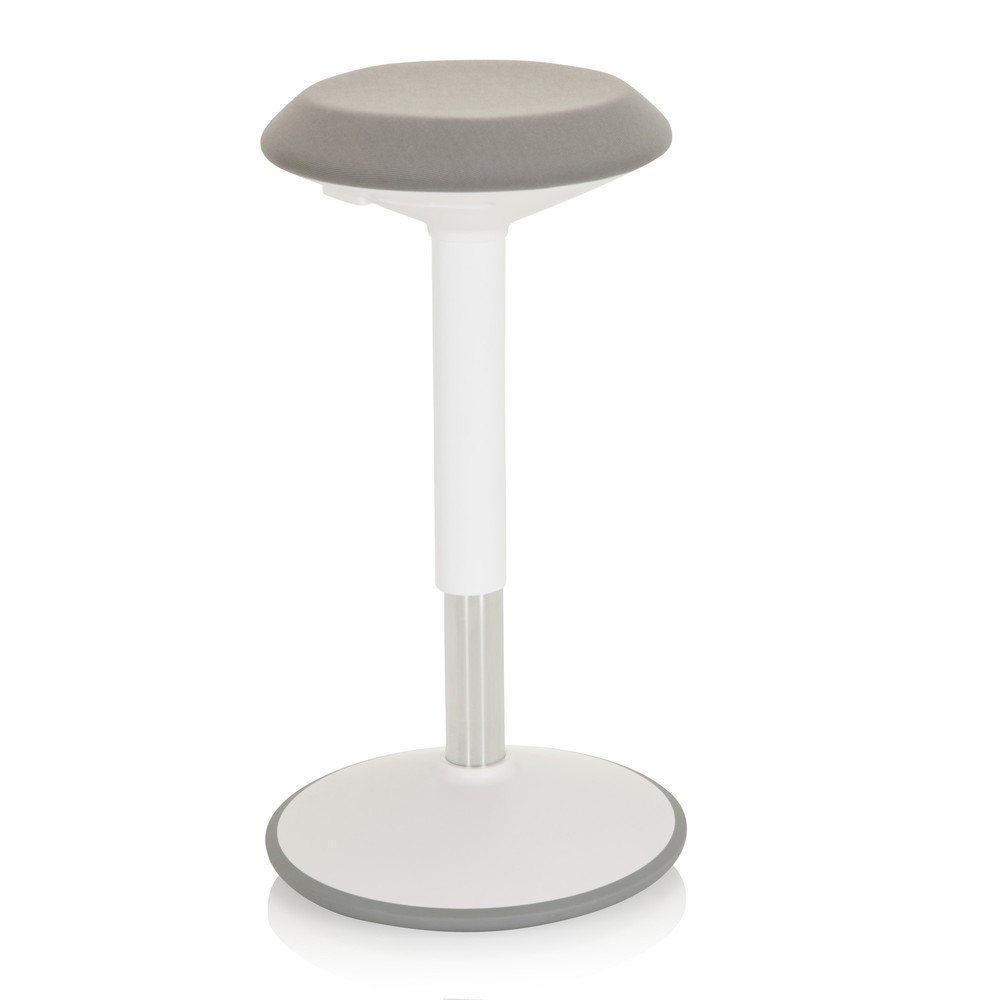 N° de l'image du produit 2 : Tabouret assis-debout / siège assis-debout hjh OFFICE BALANCE SIT III W tissu, blanc/gris