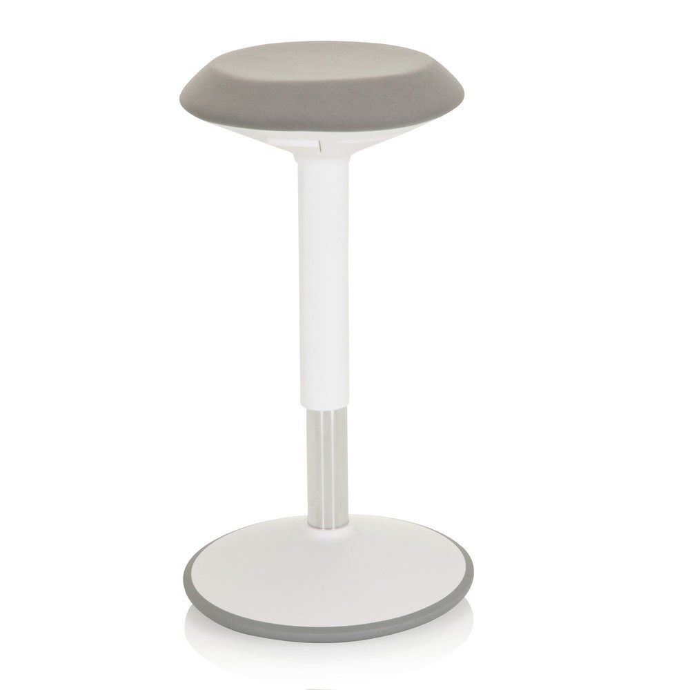 N° de l'image du produit 3 : Tabouret assis-debout / siège assis-debout hjh OFFICE BALANCE SIT III W tissu, blanc/gris