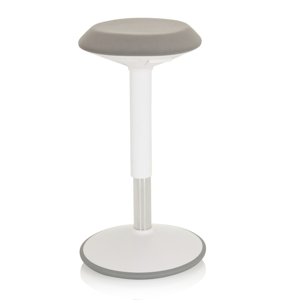 N° de l'image du produit 4 : Tabouret assis-debout / siège assis-debout hjh OFFICE BALANCE SIT III W tissu, blanc/gris