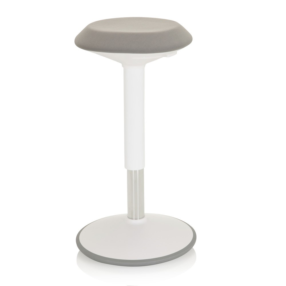 N° de l'image du produit 5 : Tabouret assis-debout / siège assis-debout hjh OFFICE BALANCE SIT III W tissu, blanc/gris