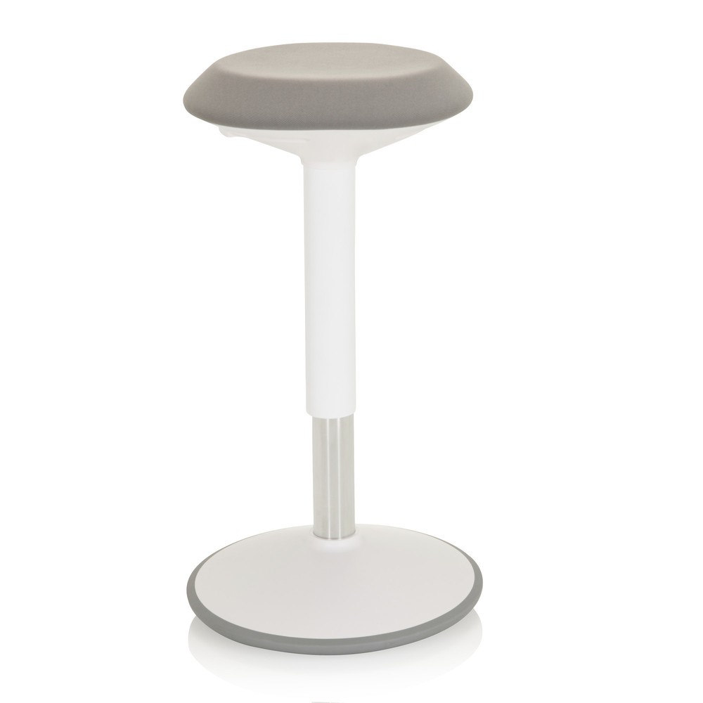 N° de l'image du produit 6 : Tabouret assis-debout / siège assis-debout hjh OFFICE BALANCE SIT III W tissu, blanc/gris