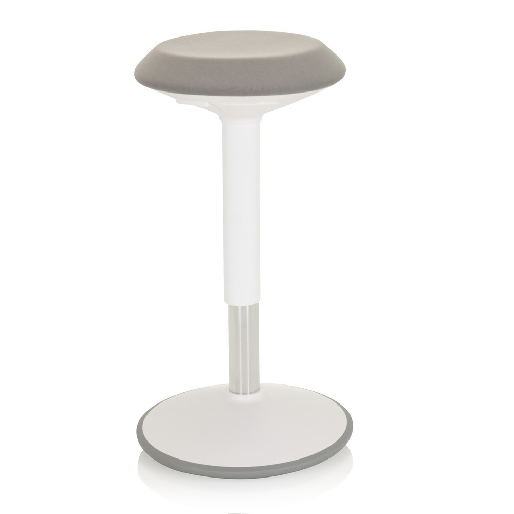 N° de l'image du produit 7 : Tabouret assis-debout / siège assis-debout hjh OFFICE BALANCE SIT III W tissu, blanc/gris