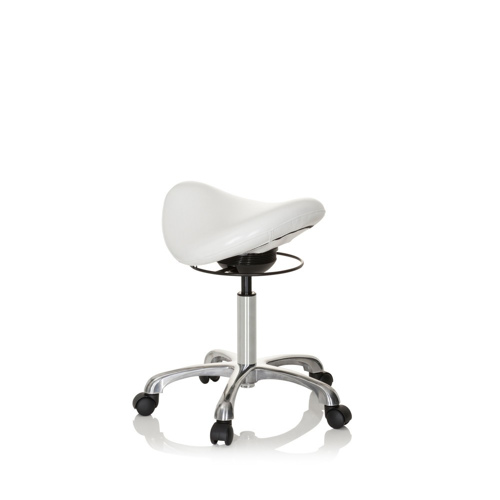 N° de l'image du produit 8 : hjh OFFICE tabouret ergonomique / tabouret-selle ORTHO SIT PU similicuir, blanc