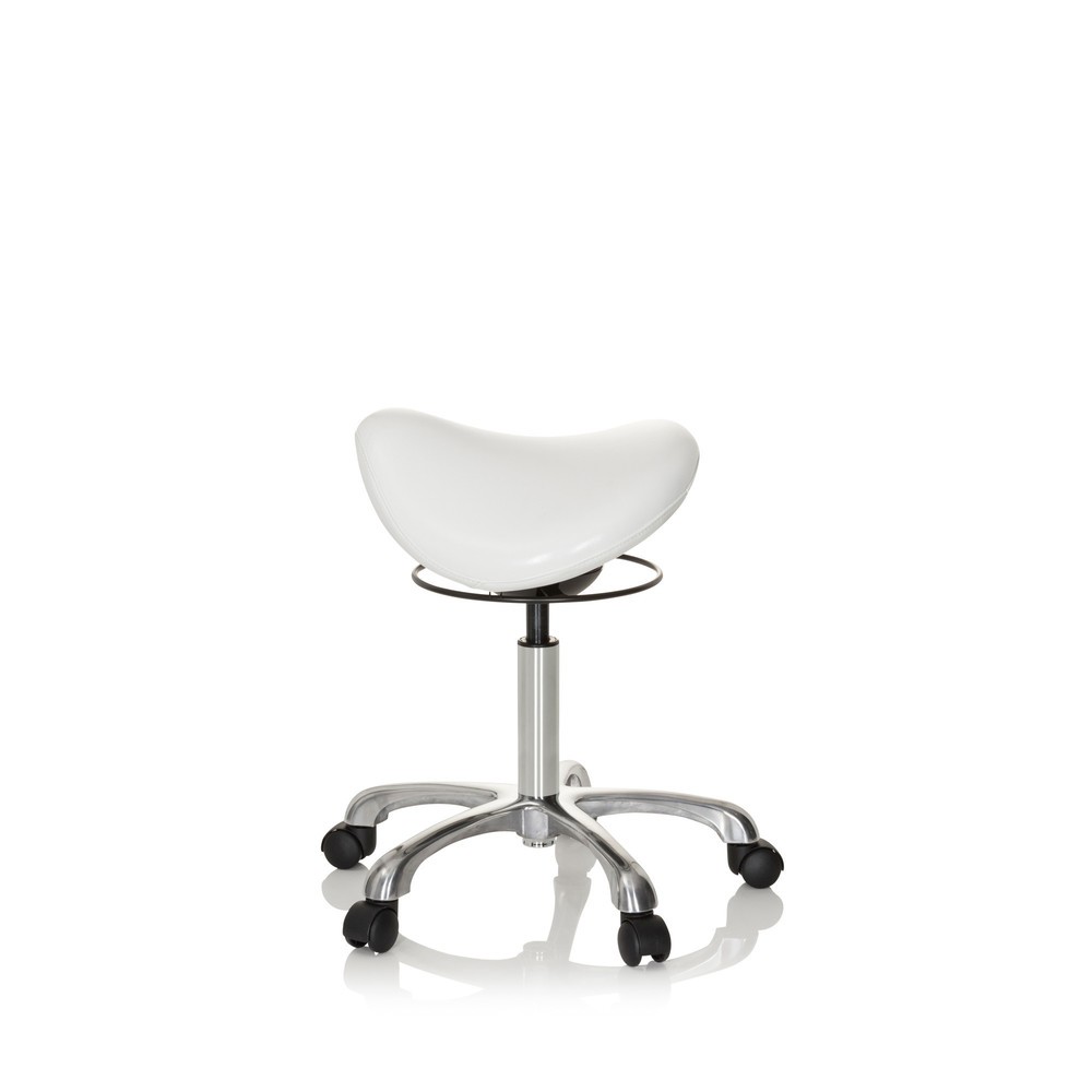 N° de l'image du produit 9 : hjh OFFICE tabouret ergonomique / tabouret-selle ORTHO SIT PU similicuir, blanc