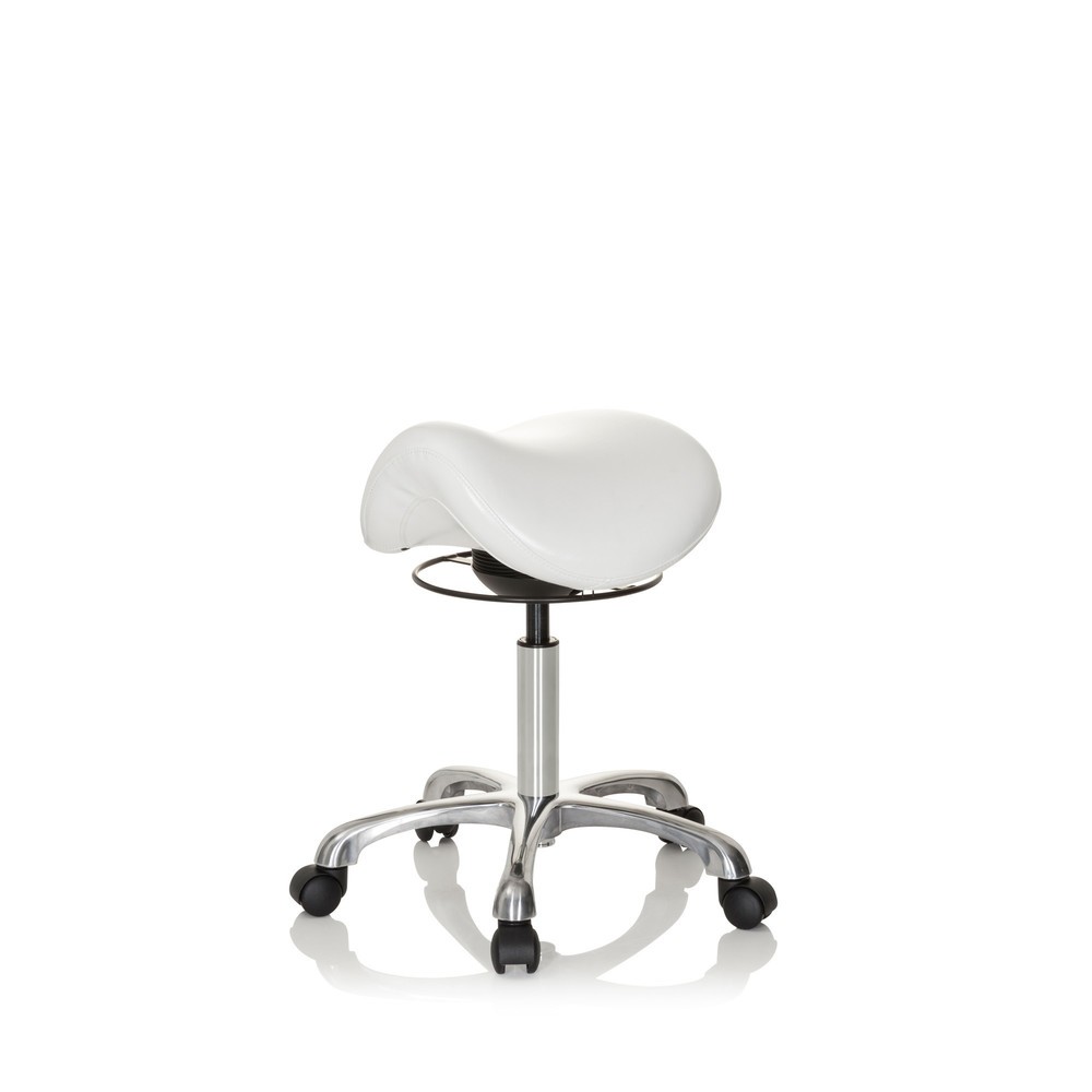 N° de l'image du produit 10 : hjh OFFICE tabouret ergonomique / tabouret-selle ORTHO SIT PU similicuir, blanc