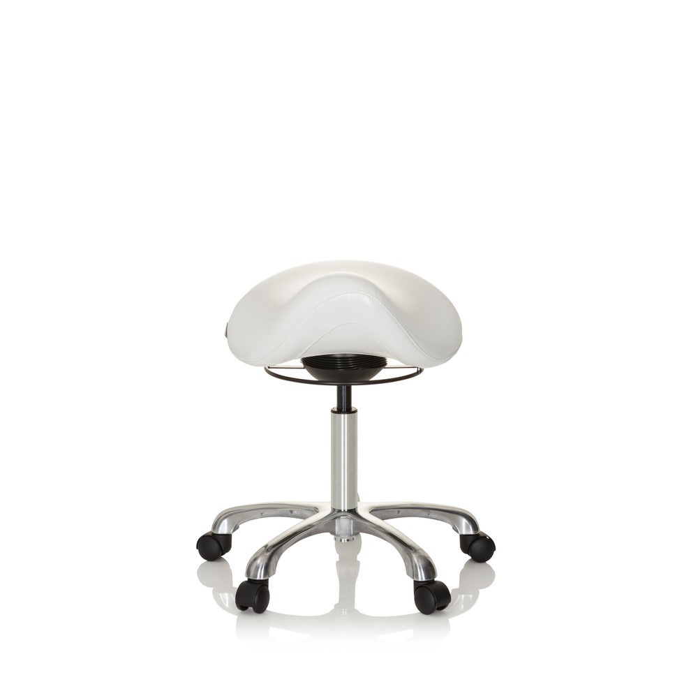 N° de l'image du produit 1 : hjh OFFICE tabouret ergonomique / tabouret-selle ORTHO SIT PU similicuir, blanc