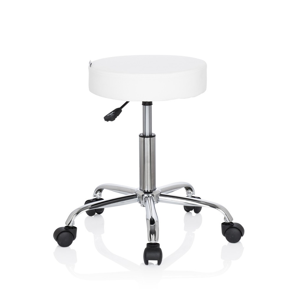 N° de l'image du produit 2 : Tabouret ergonomique / tabouret pivotant hjh OFFICE OPERATOR II similicuir, blanc