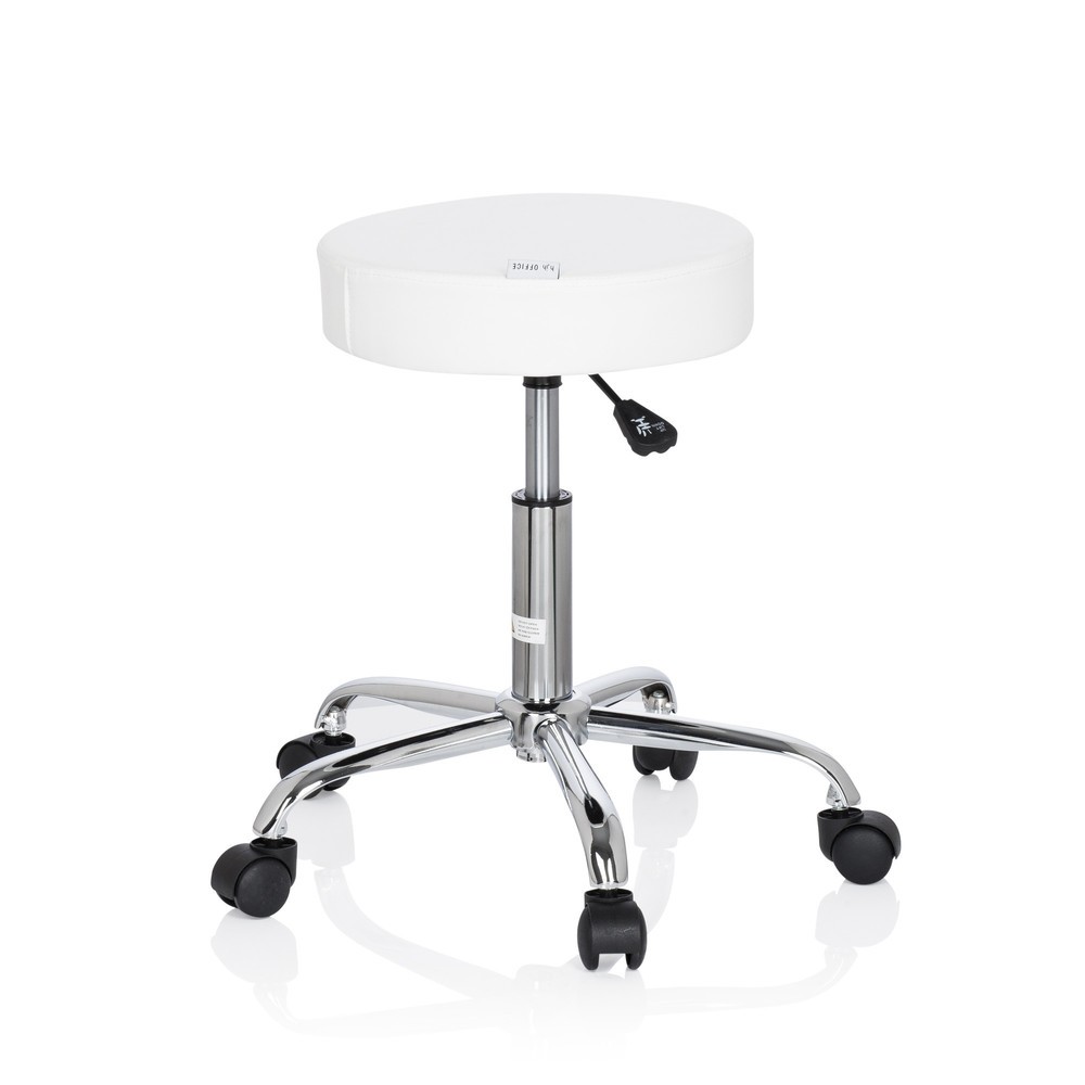 N° de l'image du produit 4 : Tabouret ergonomique / tabouret pivotant hjh OFFICE OPERATOR II similicuir, blanc