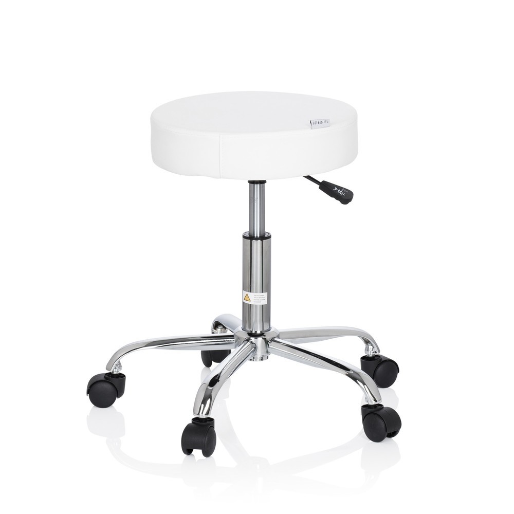 N° de l'image du produit 5 : Tabouret ergonomique / tabouret pivotant hjh OFFICE OPERATOR II similicuir, blanc