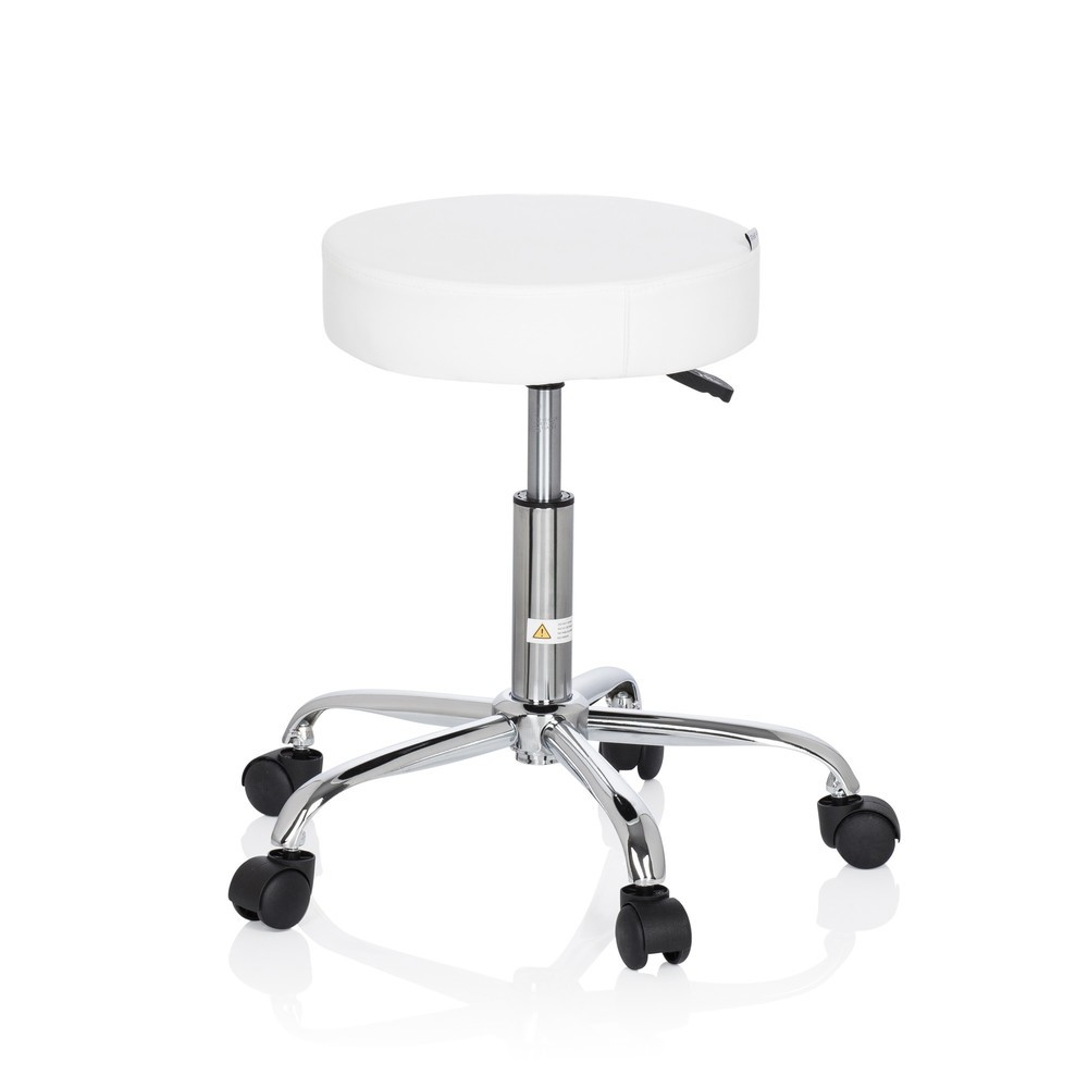 N° de l'image du produit 6 : Tabouret ergonomique / tabouret pivotant hjh OFFICE OPERATOR II similicuir, blanc