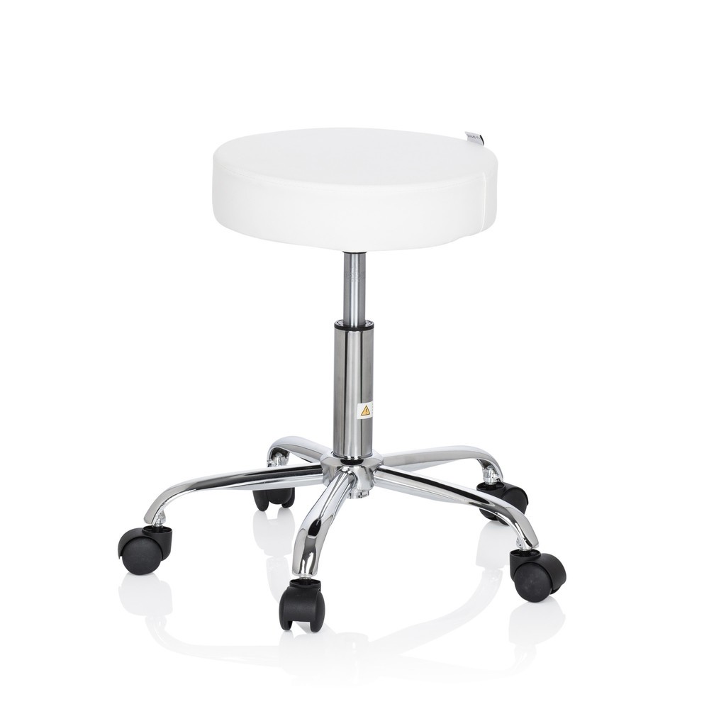 N° de l'image du produit 7 : Tabouret ergonomique / tabouret pivotant hjh OFFICE OPERATOR II similicuir, blanc