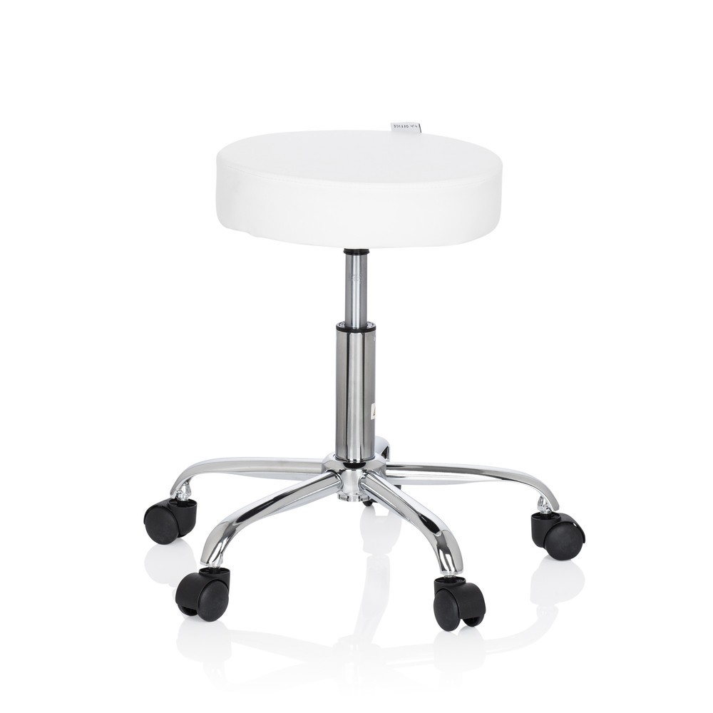 N° de l'image du produit 8 : Tabouret ergonomique / tabouret pivotant hjh OFFICE OPERATOR II similicuir, blanc