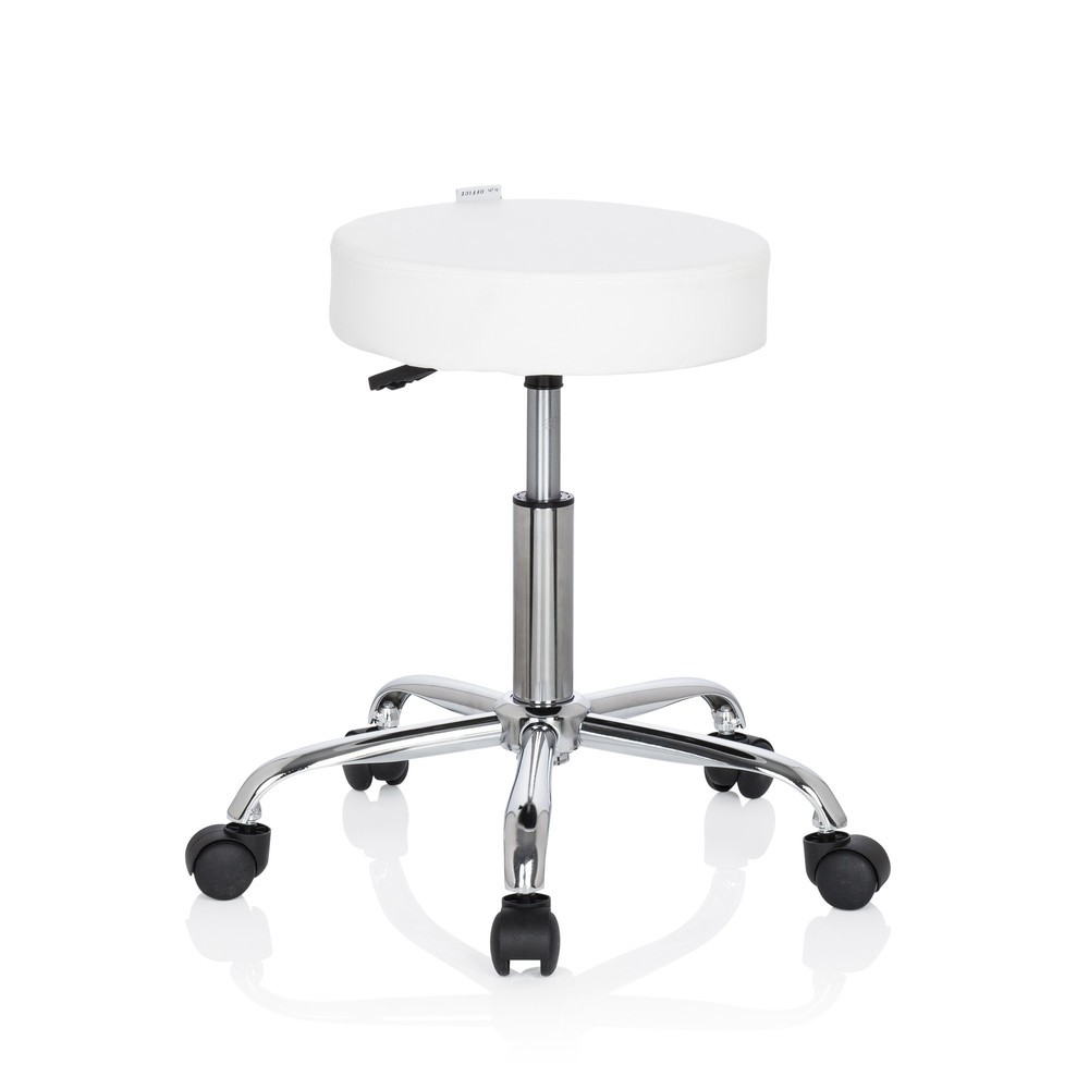 N° de l'image du produit 9 : Tabouret ergonomique / tabouret pivotant hjh OFFICE OPERATOR II similicuir, blanc