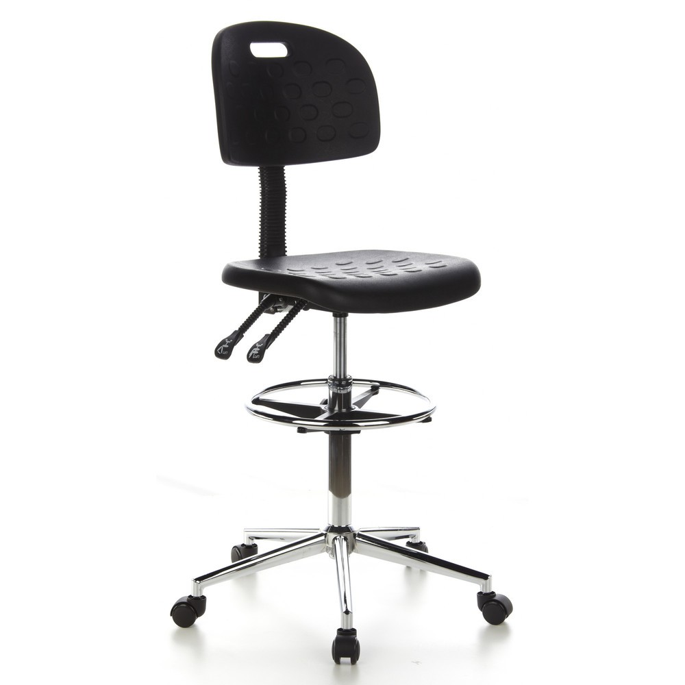 N° de l'image du produit 2 : Tabouret / tabouret pivotant hjh OFFICE TOP WORK 23 similicuir, noir