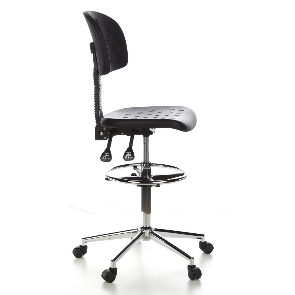 N° de l'image du produit 3 : Tabouret / tabouret pivotant hjh OFFICE TOP WORK 23 similicuir, noir