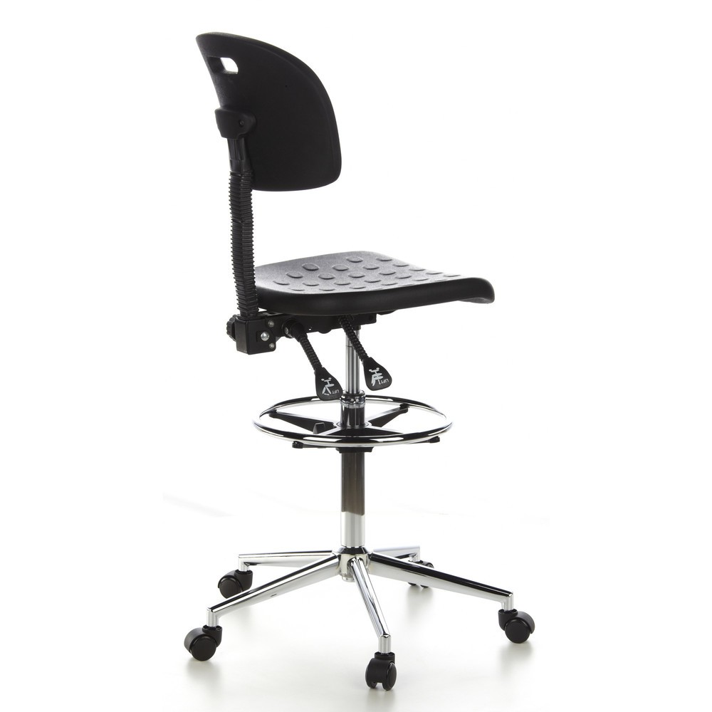 N° de l'image du produit 4 : Tabouret / tabouret pivotant hjh OFFICE TOP WORK 23 similicuir, noir