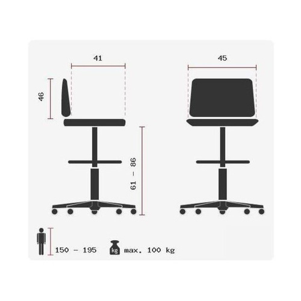 N° de l'image du produit 10 : Tabouret / tabouret pivotant hjh OFFICE TOP WORK 23 similicuir, noir