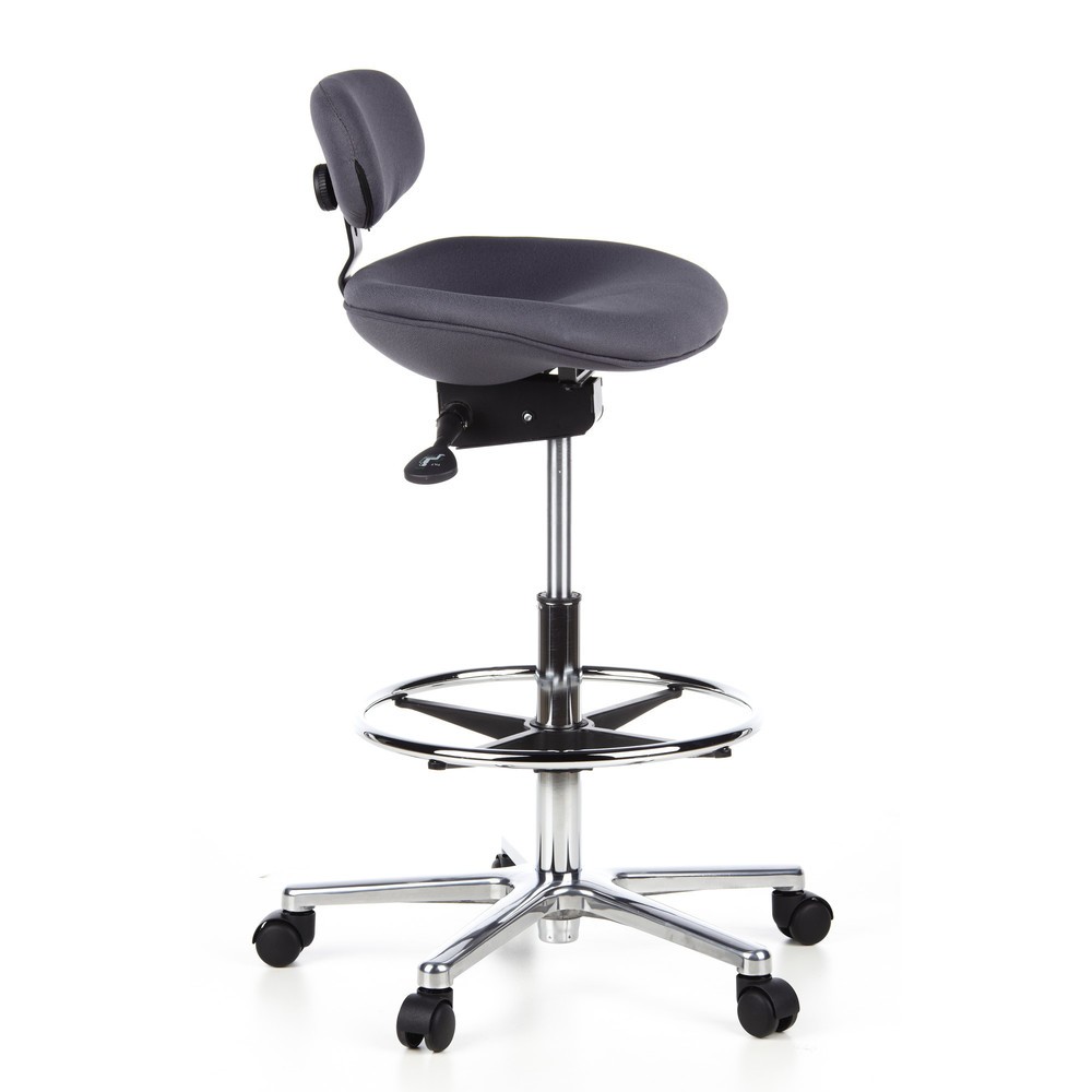 N° de l'image du produit 5 : Tabouret / tabouret pivotant hjh OFFICE WORK MF tissu, anthracite