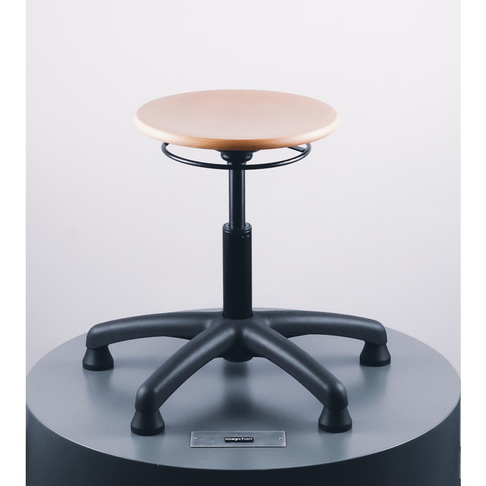 N° de l'image du produit 3 : Tabouret Universal Plus, assise en hêtre, hauteur d’assise 390-520 mm, base plastique, patins