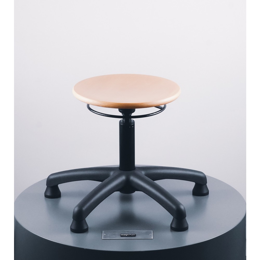 N° de l'image du produit 4 : Tabouret Universal Plus, assise en hêtre, hauteur d’assise 390-520 mm, base plastique, patins