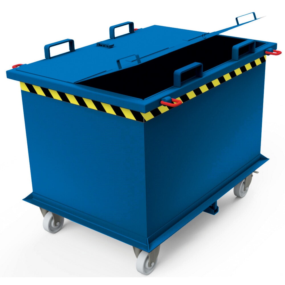 Número de imagen del producto 1: tapa para contenedor con trampilla con activación automática, volumen 0,75 + 1 m³, azul genciana