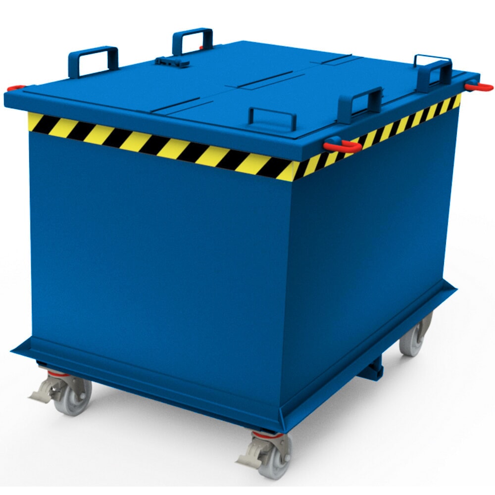 Número de imagen del producto 3: tapa para contenedor con trampilla con activación automática, volumen 0,75 + 1 m³, azul genciana