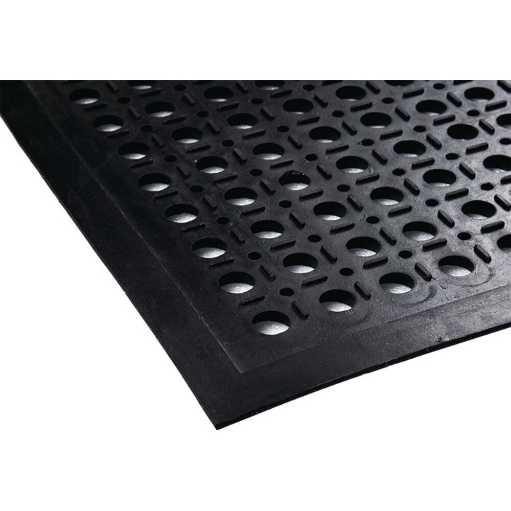 N° de l'image du produit 2 : Tapis antifatigue, noir NR / SBR, largeur 0,9 m longueur 1,5 m épaisseur 12 mm, sans insert en tissu