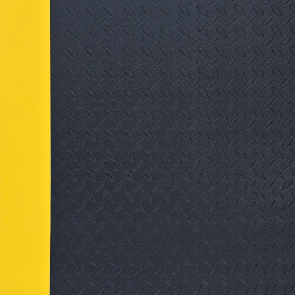 N° de l'image du produit 2 : Steinbock® Anti-Ermüdungsmatte ErgoSoft, Rautenmuster, 2-lagig, BxL 600 x 1.000 mm, schwarz/gelb