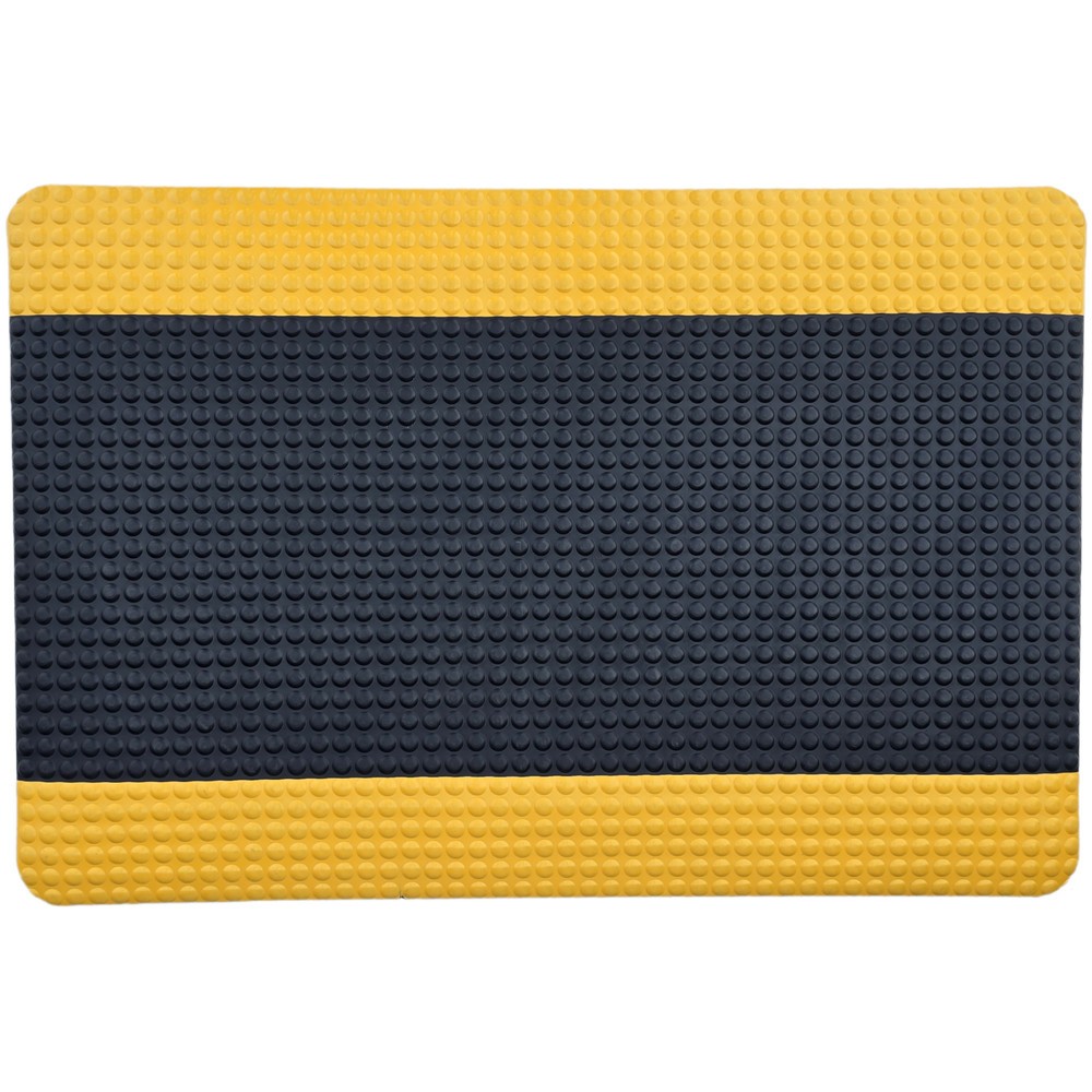 N° de l'image du produit 2 : Tapis anti-fatigue ErgoSoft Strong Steinbock®, sculptures en demi-cercle, double épaisseur, l x L 600 x 1 000 mm, noir/jaune
