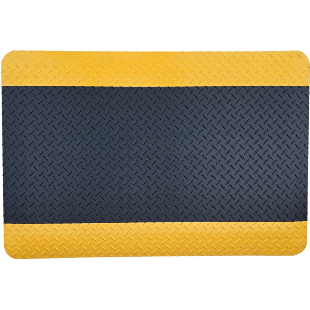 N° de l'image du produit 2 : Tapis anti-fatigue ErgoSoft Strong Steinbock®, sculptures en losange, double épaisseur, l x L 600 x 1 500 mm, noir/jaune