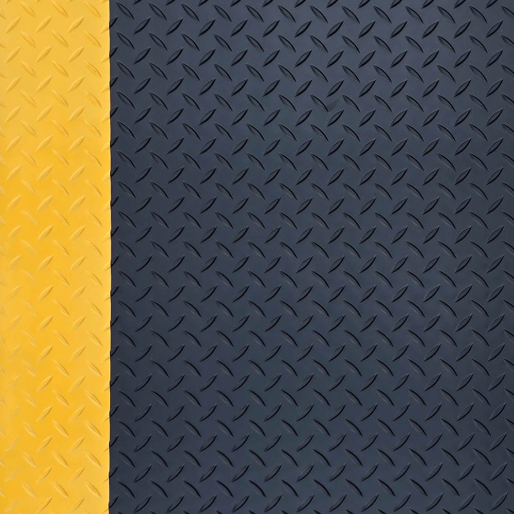 N° de l'image du produit 4 : Tapis anti-fatigue ESD ErgoSoft Strong Steinbock®, sculptures en losange, double épaisseur, l x L 600 x 1 000 mm, noir/jaune