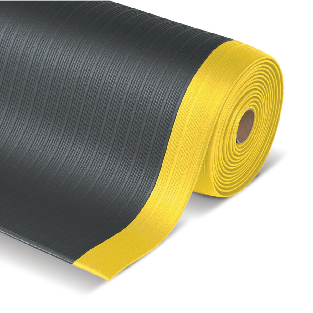 N° de l'image du produit 1 : Tapis anti-fatigue Premium, mousse de vinyle, mct x 910 mm, noir/jaune