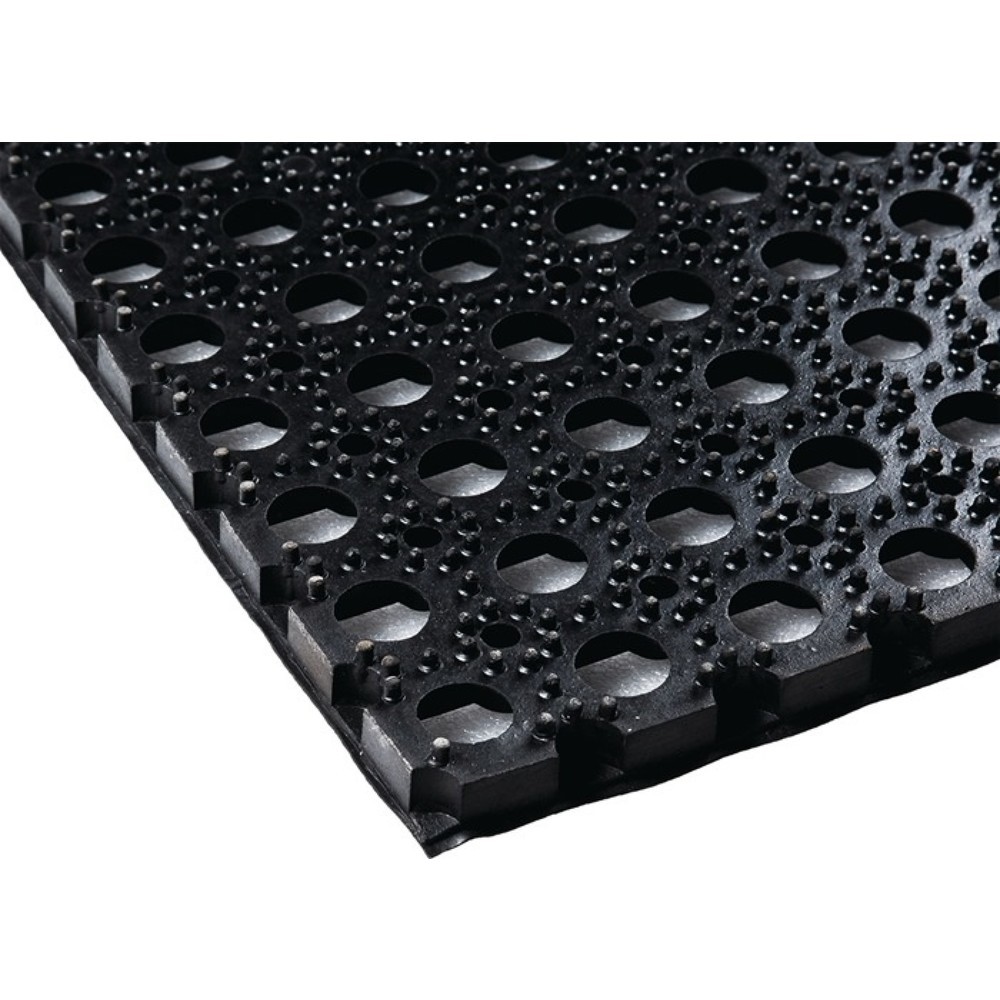 N° de l'image du produit 2 : Tapis circulaire en caoutchouc, noir NR / SBR, largeur 0,8 m longueur 1,2 m épaisseur 22 mm, sans insert en tissu