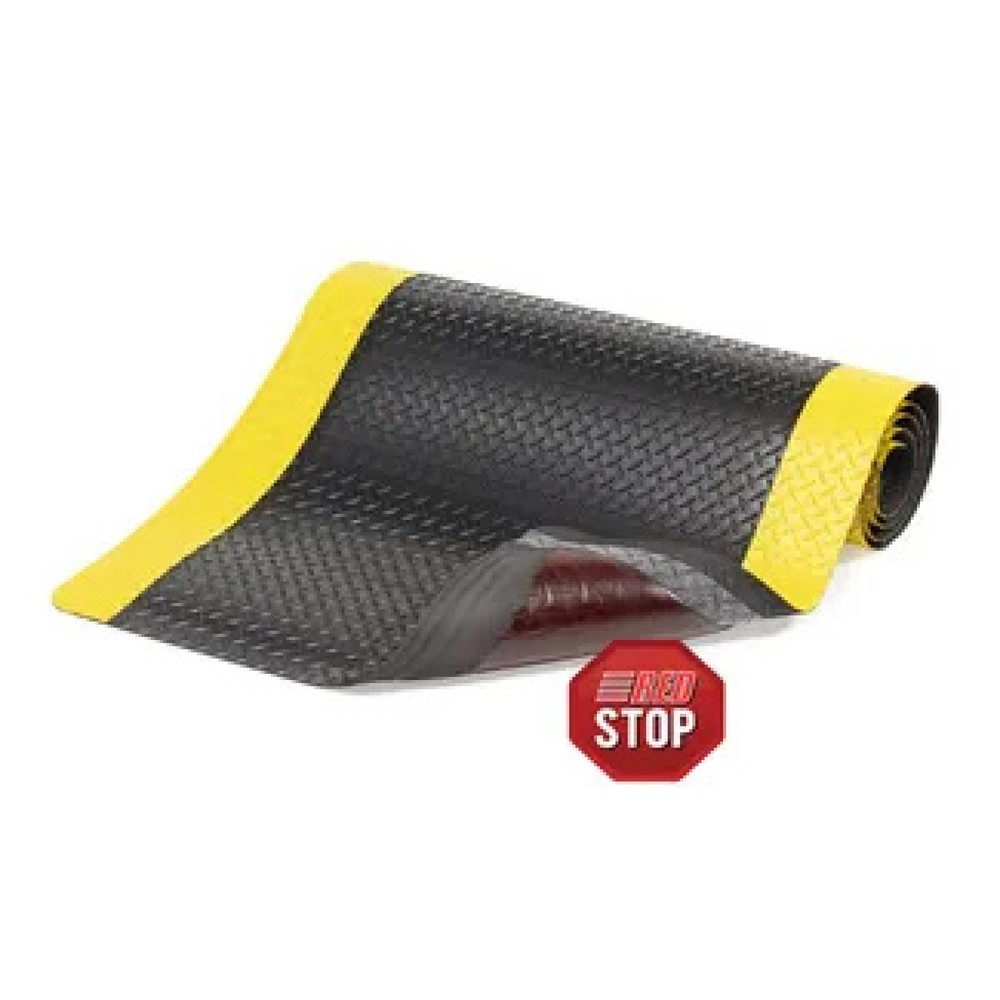 N° de l'image du produit 1 : Tapis de sol, 2 couches, PVC, lxP 600 x 910 mm, noir/jaune