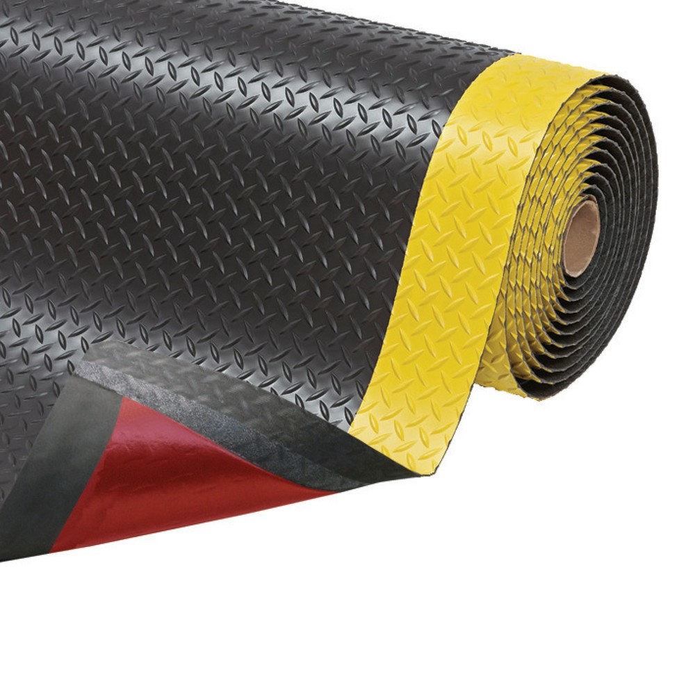 N° de l'image du produit 2 : Tapis de sol, 2 couches, PVC, lxP 600 x 910 mm, noir/jaune