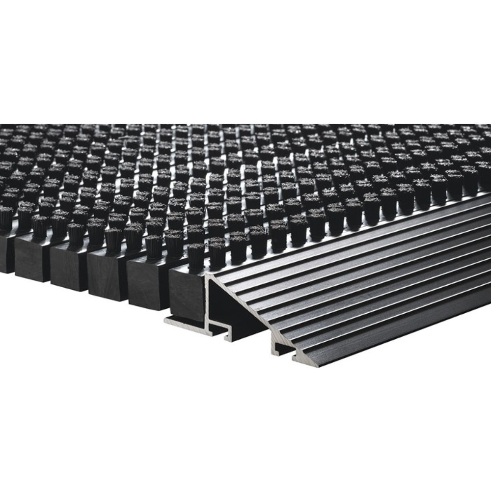 N° de l'image du produit 2 : Paillasson à bord d'attaque en aluminium, L 500 x l 800 x E 22 mm, noir/noir PP/alu