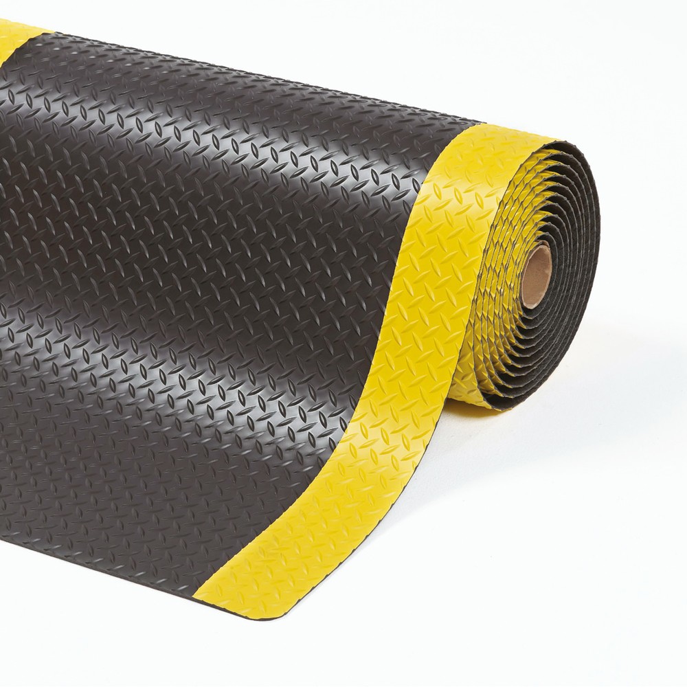 Immagine del prodotto n. 1: Tappetino defaticante per impieghi pesanti, antiscivolo, metro lineare x 1.520 mm, nero/giallo