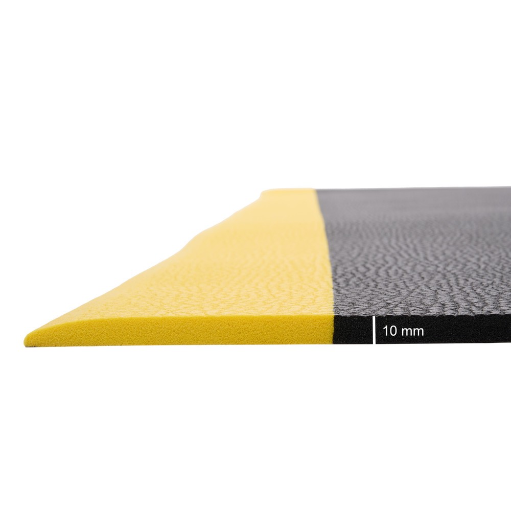 Immagine del prodotto n. 3: Tappetino defaticante HEMMDAL ErgoSoft Classic, strutturato, monostrato, LaxLu 900 x 1.500 mm, nero/giallo