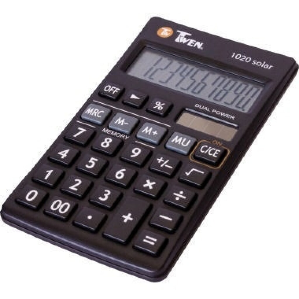 TWEN Taschenrechner TW 1020 584 schwarz Produktabbildung: TWEN Taschenrechner TW 1020 584 schwarz
