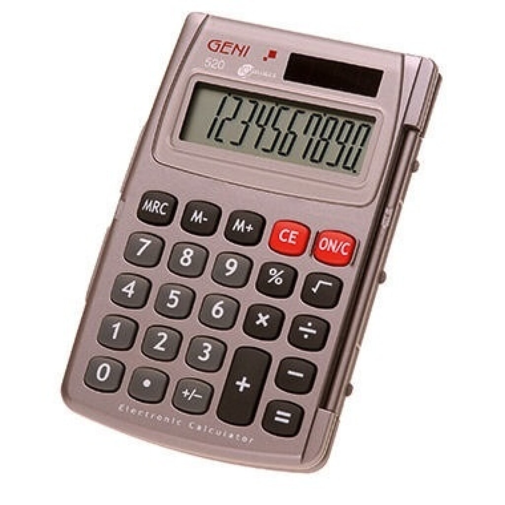GENIE® Taschenrechner 520 10-stellig mit Klappdeckel grau Produktabbildung: GENIE® Taschenrechner 520 10-stellig mit Klappdeckel grau